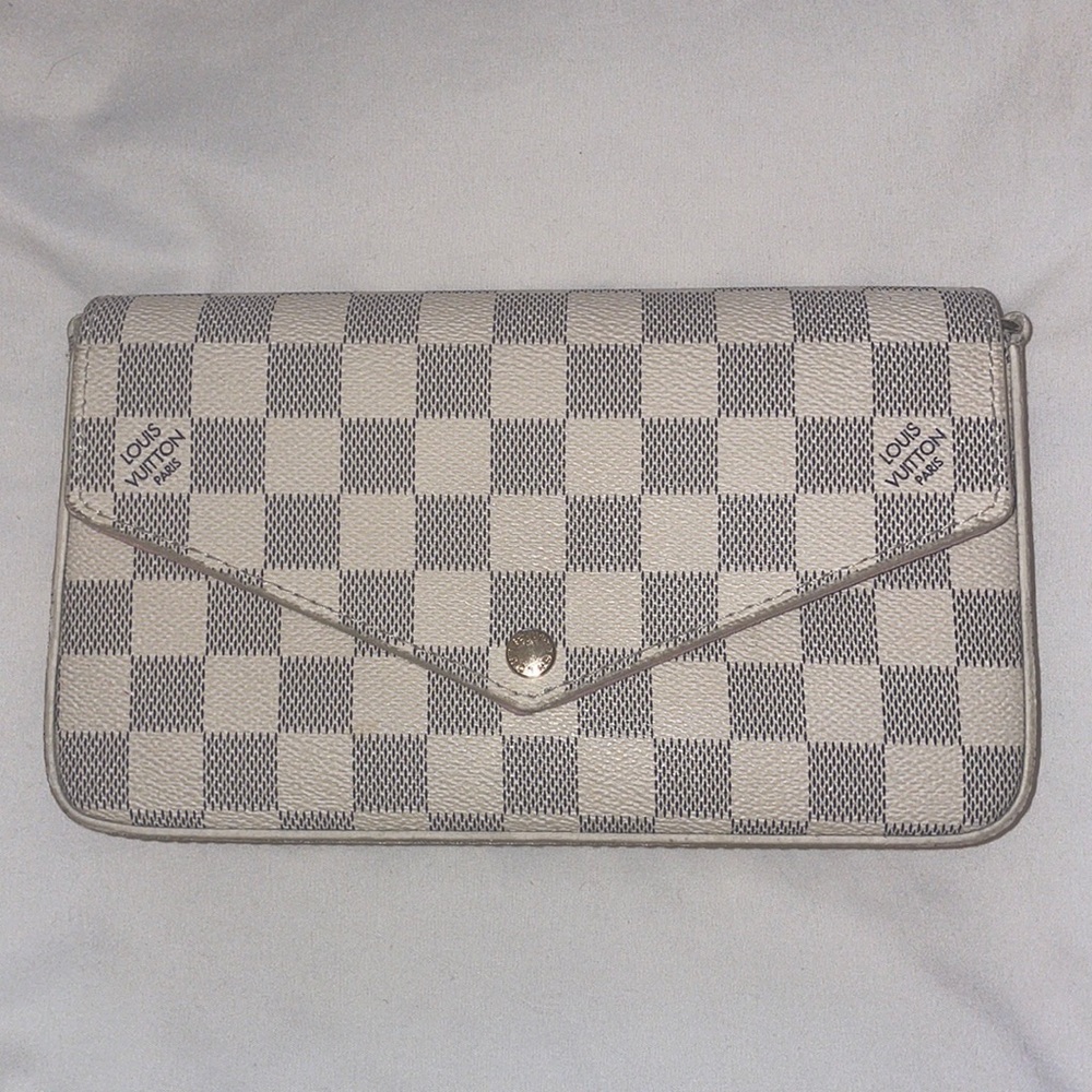 1:1 COPY!!! Damier Azur Pochette with card holder